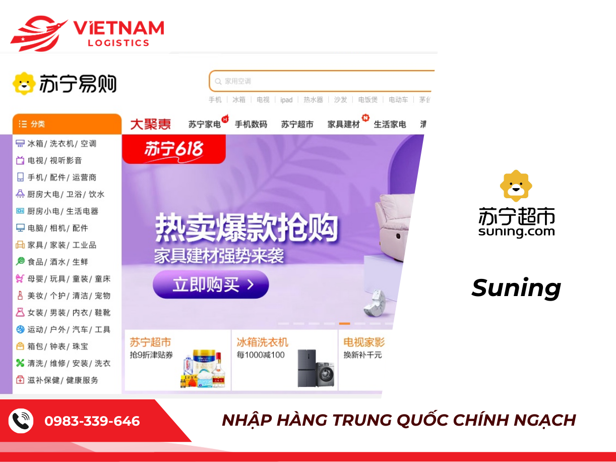 App mua hàng Trung Quốc Suning